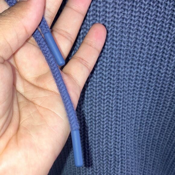 Offline aerie blue knit Hooded Women's oversized Sweater XS #736 - Picture 8 of 8